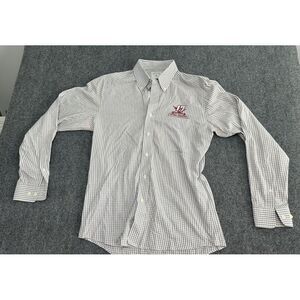 Antigua Alabama Crimson Tide Mens M Gray & Ivory Check Long Sleeve Button Shirt